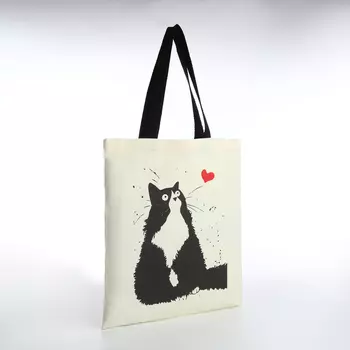 Сумка шопер без застёжки, из текстиля, цвет бежевый