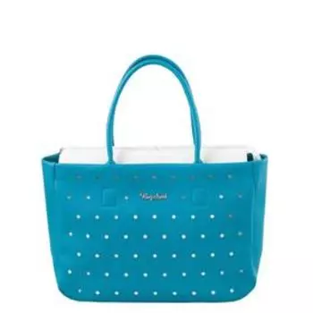 Сумка шопер иск.кожа, отдел на молнии, цвет голубой 39х16х24см