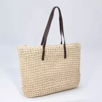 Сумка-шопер на молнии, цвет бежевый