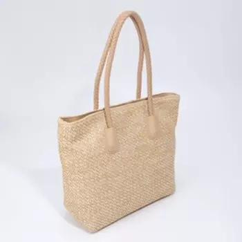 Сумка-шопер на молнии, цвет бежевый