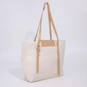 Сумка-шопер на молнии, цвет бежевый