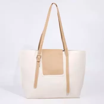 Сумка-шопер на молнии, цвет бежевый