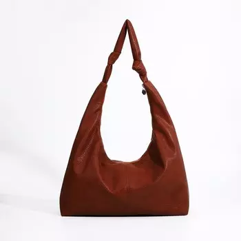 Сумка - мешок женская на молнии, 391127 см, коричневая