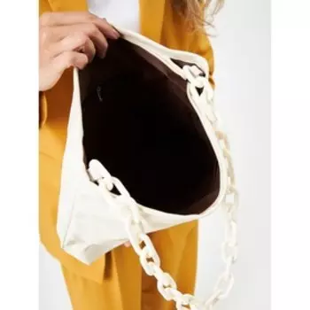 Сумка шопер, отдел на молнии, цвет бежевый 35х7х30см