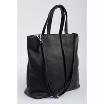 Сумка шопер, отдел на молнии, цвет черный 37х12х37см