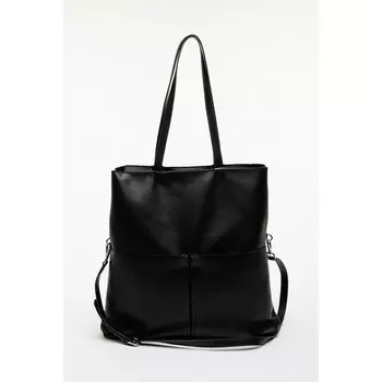 Сумка шопер, отдел на молнии, цвет черный 40х8х39см