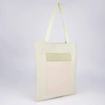 Сумка-шопер с карманом NO limits, бежевый цвет, 40 х 35 см