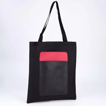 Шопер с карманом TOXIC, чёрный цвет, 40 х 35 см