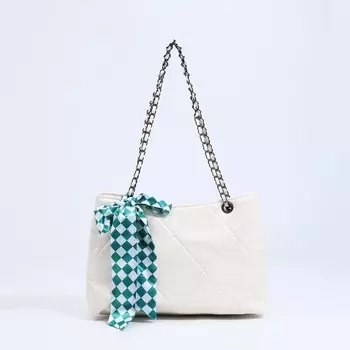 Сумка-шопер женская на молнии, размер 29820 см, белая