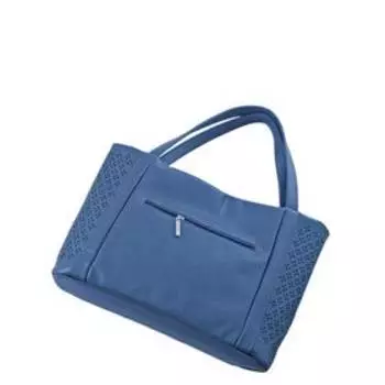 Сумка шоппер иск.кожа, отдел на молнии, цвет синий 39х11х26см