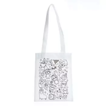 Сумка-Шоппер, раскраска «Зверята» 20 27 см