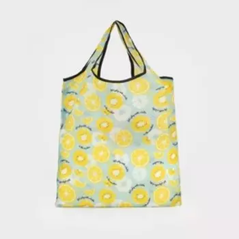 Сумка складная на без застёжки, складная, цвет жёлтый/зелёный