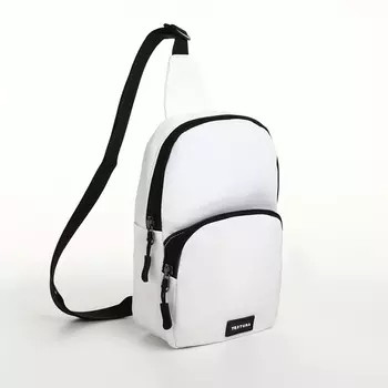 Сумка-слинг на молнии TEXTURA, наружный карман, цвет белый