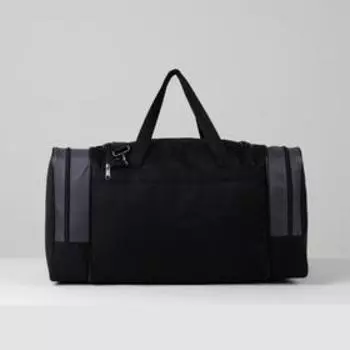 Сумка спортивная, 3 отдела на молниях, наружный карман, длинный ремень, цвет серый/чёрный