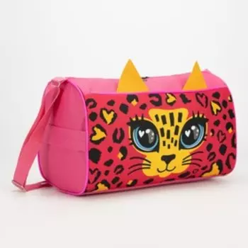 Сумка детская спортивная для девочки на молнии, наружный карман, розовая