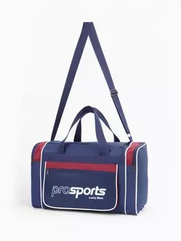 Сумка спортивная Lucky Mark, на молнии, 3 наружных кармана, длинный ремень, синяя/бордовая