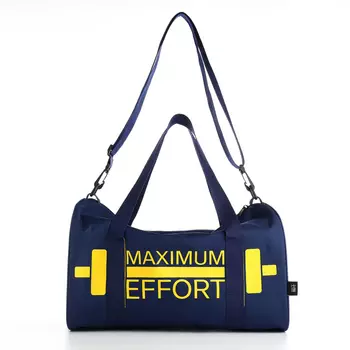 Сумка спортивная на молнии TEXTURA, с подкладкой, длинный ремень, маленький размер, синяя/жёлтая