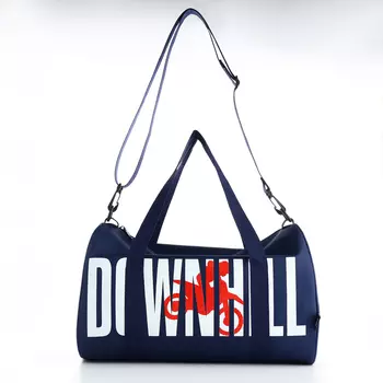 Сумка спортивная на молнии TEXTURA, с подкладкой, длинный ремень, маленький размер, с принтом, синяя