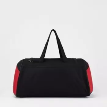 Сумка спортивная, на молнии, 2 наружных кармана, длинный ремень, цвет чёрный/красный