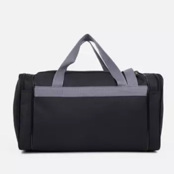 Сумка спортивная на молнии, 3 наружных кармана, длинный ремень, цвет чёрный/серый