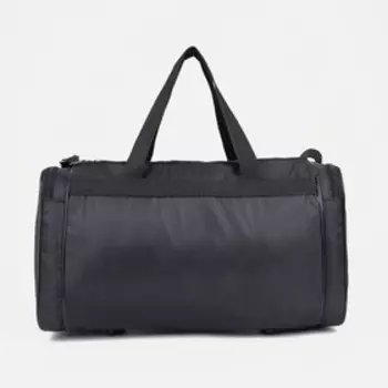 Сумка спортивная мужская на молнии, 3 наружных кармана, средний размер, цвет чёрный