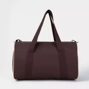 Сумка спортивная на молнии, длинный ремень, без подкладки, цвет коричневый