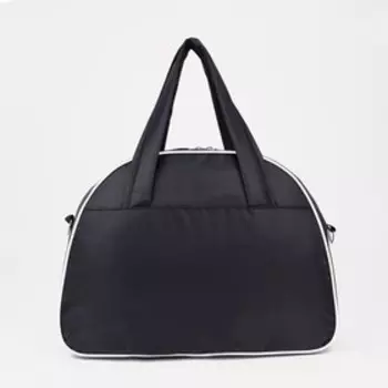 Сумка спортивная на молнии, без подкладки, наружный карман, цвет чёрный/белый