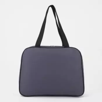 Сумка спортивная на молнии, без подкладки, наружный карман, цвет серый/чёрный