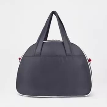 Сумка спортивная на молнии, без подкладки, наружный карман, цвет серый/красный