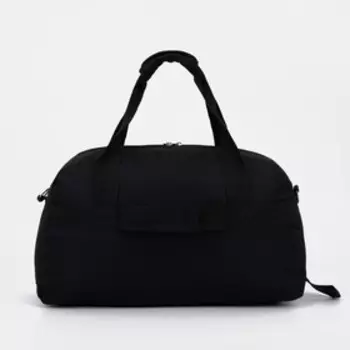 Сумка спортивная на молнии, наружный карман, держатель для чемодана, цвет чёрный