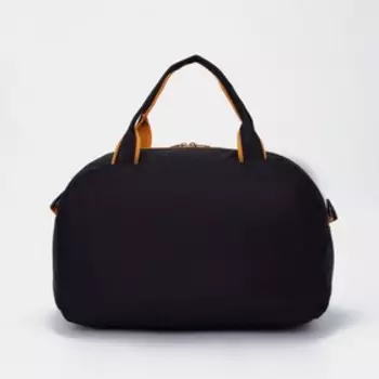 Сумка спортивная на молнии, наружный карман, длинный ремень, цвет чёрный/жёлтый