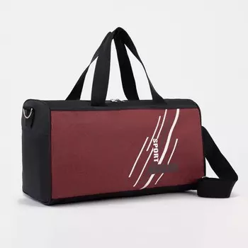 Сумка спортивная на молнии, цвет чёрный/красный