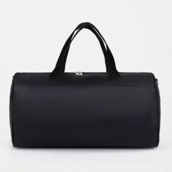 Сумка спортивная на молнии, 2 наружных кармана, цвет чёрный/синий