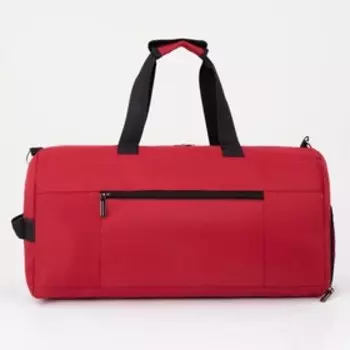 Сумка спортивная на молнии, отдел для обуви, наружный карман, цвет красный