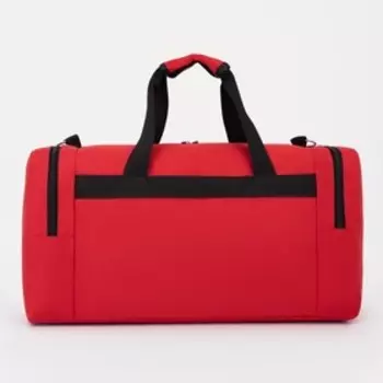 Сумка спортивная на молнии, 3 наружных кармана, длинный ремень, большой размер, цвет красный