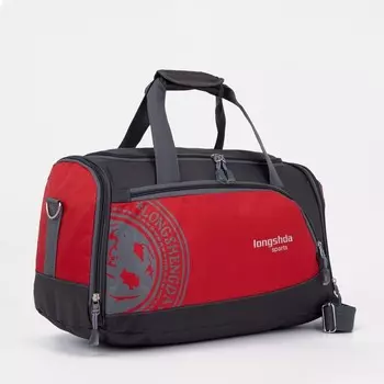 Сумка спортивная на молнии, отдел для обуви, наружный карман, цвет красный