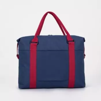 Сумка дорожная на молнии, наружный карман, цвет синий