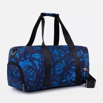 Сумка спортивная женская на молнии, отдел для обуви, наружный карман, держатель для чемодана, средний размер, цвет синий