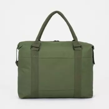 Сумка дорожная на молнии, наружный карман, цвет зелёный