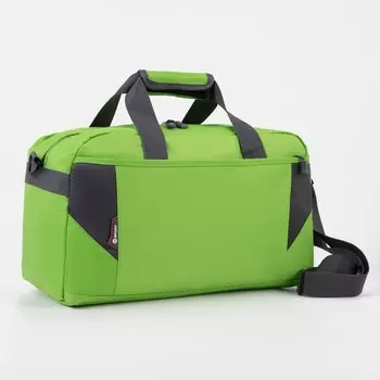 Сумка спортивная на молнии, 2 наружных кармана, средний размер, цвет зелёный