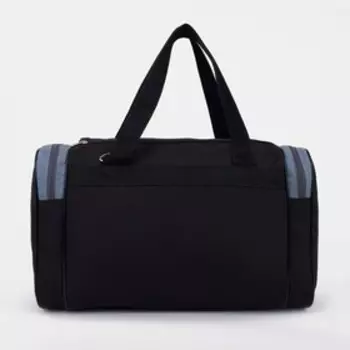 Сумка спортивная на молнии, 3 наружных кармана, цвет чёрный/серый