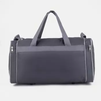 Сумка спортивная мужская на молнии, 3 наружных кармана, средний размер, цвет серый