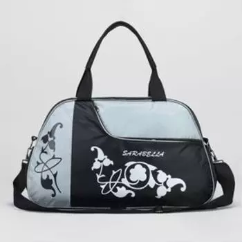 Сумка спортивная на молнии, наружный карман, цвет чёрный/белый