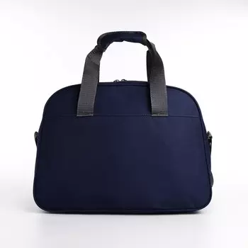 Сумка спортивная на молнии, наружный карман, длинный ремень, цвет синий/серый