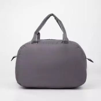 Сумка спортивная женская на молнии, наружный карман, длинный ремень, средний размер, цвет серый