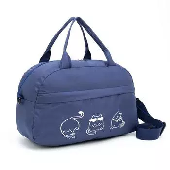 Сумка спортивная на молнии, наружный карман, длинный ремень, цвет синий