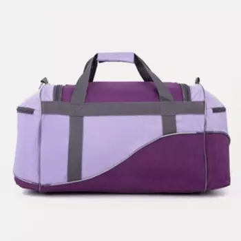 Сумка спортивная на молнии с подкладкой, 3 наружных кармана, цвет баклажан/сиреневый