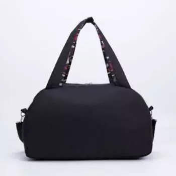 Сумка спортивная на молнии, наружный карман, цвет чёрный