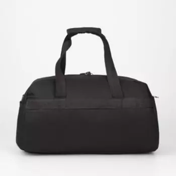 Сумка спортивная на молнии, 2 наружных кармана, длинный ремень, цвет чёрный