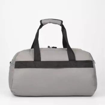 Сумка спортивная на молнии, 2 наружных кармана, длинный ремень, цвет серый